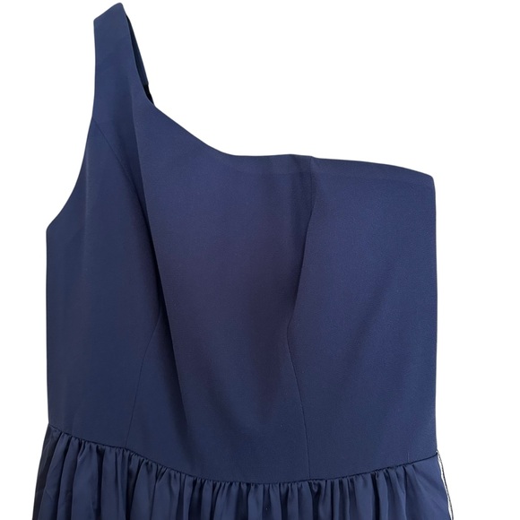 VERA WANG WHITE Navy one shoulder long dress - Picture 4 of 9